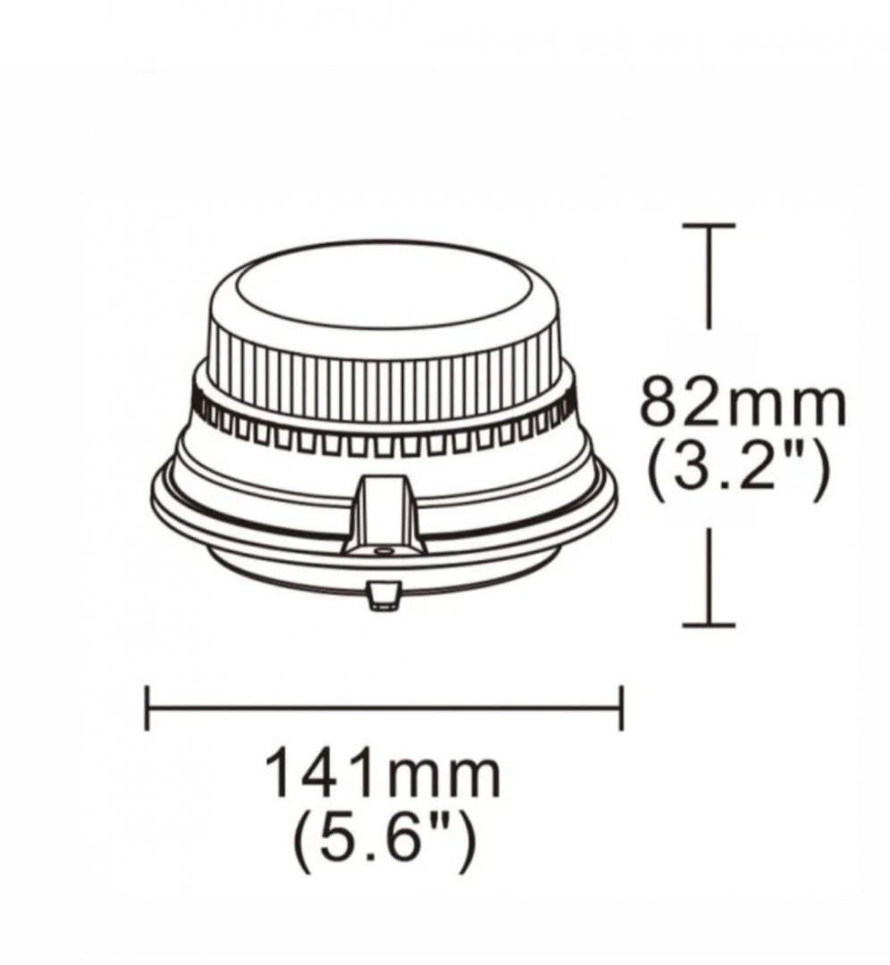 Girofar auto cu efect de rotatie sau stroboscopic 12V/24V orange cu 12 LED-uri 16W