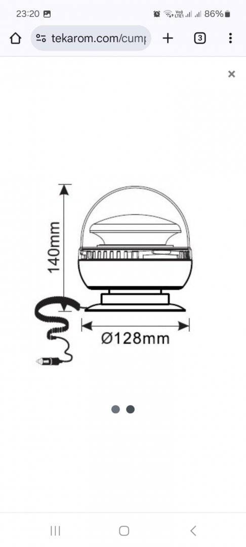 Girofar auto cu efect stroboscopic 12V / 24V orange cu leduri SMD