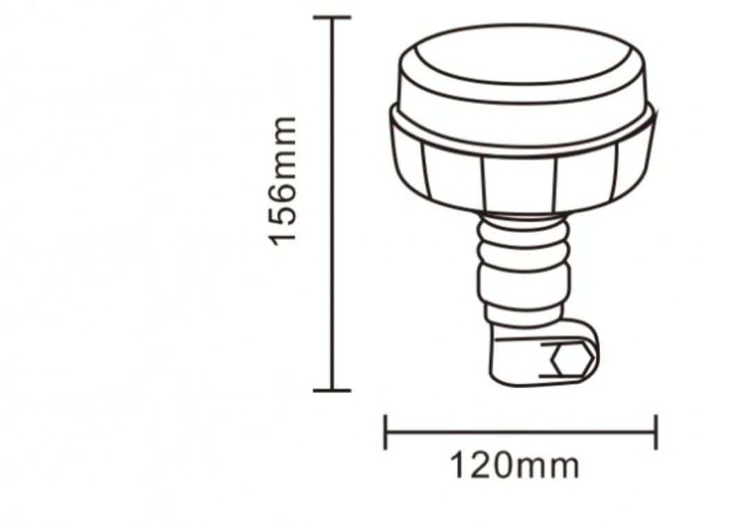 Girofar auto cu efect stroboscopic 12V/24V orange cu 12 LED-uri de 3W
