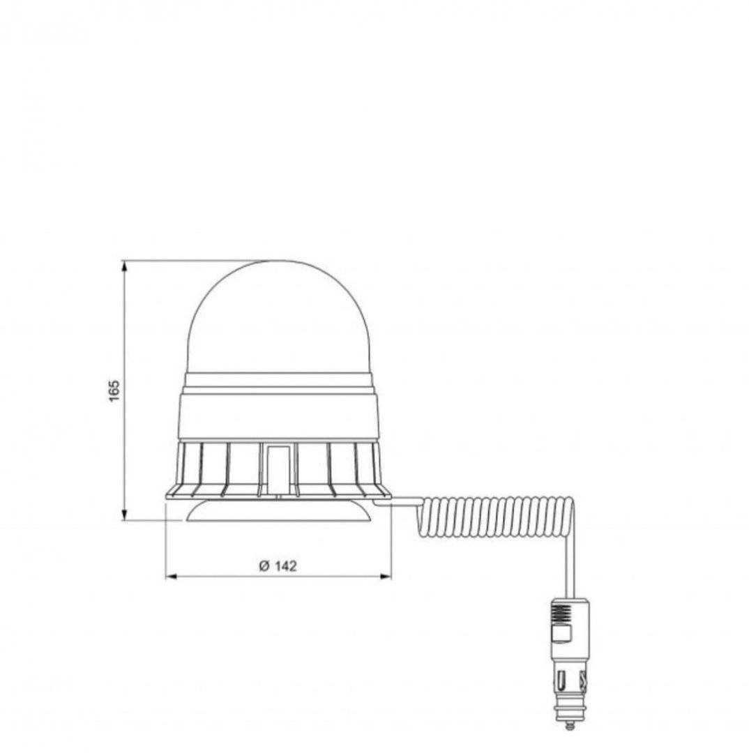 Girofar cu magnet 10V / 30V Portocaliu LED VIGNAL