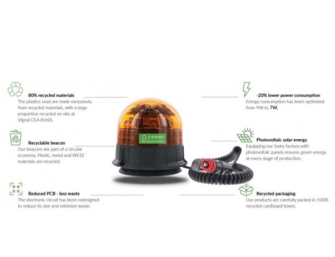 Girofar LED ecologic cu efect dublu flash magnetic VIGNAL