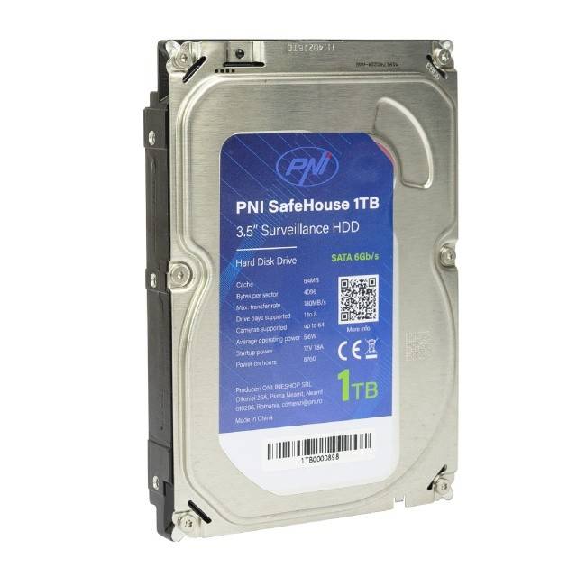 Hard Disk intern PNI SafeHouse 1TB, 3.5'' HDD, CCTV, 64MB, SATA III, 7200 RPM pentru sisteme de supraveghere