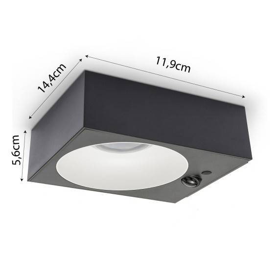 HOLDEN: Lampa solara LED de perete, 1000 lumeni, cu senzor de miscare. Negru