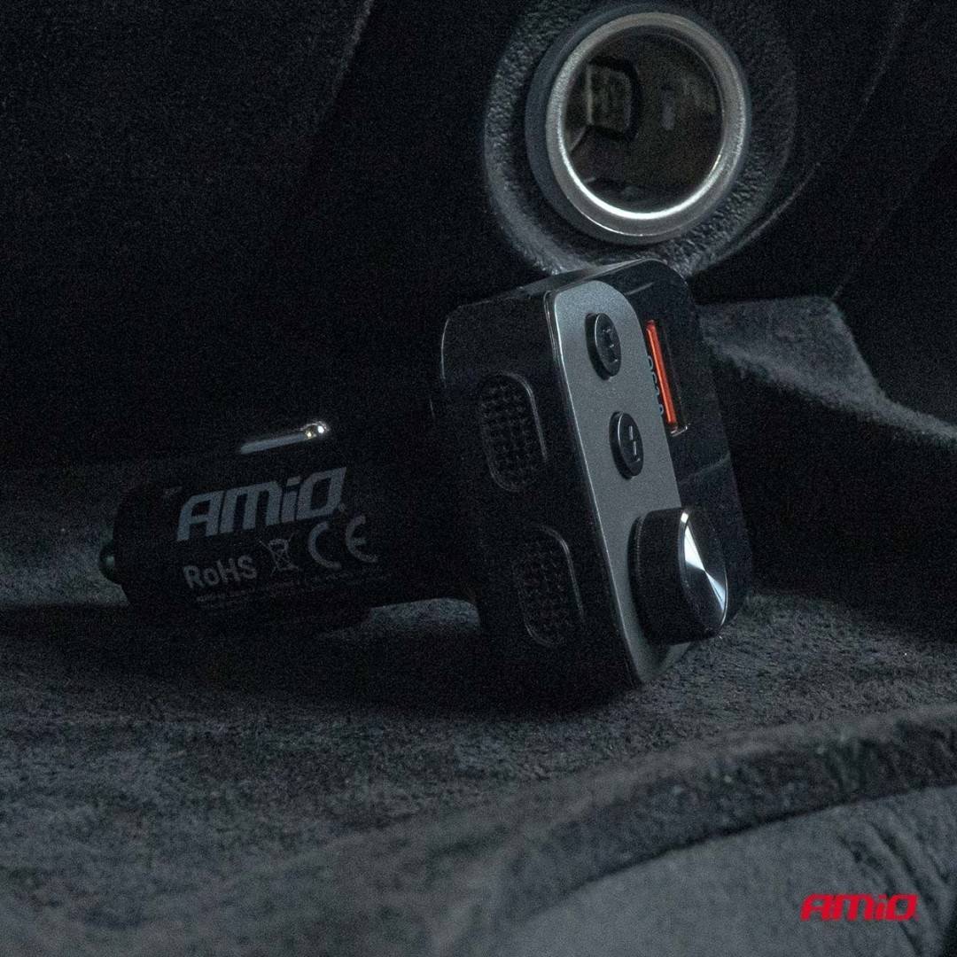 Incarcator - Modulator FM - Bluetooth 1×USB-A 1×USB-C 12V 24V Amio