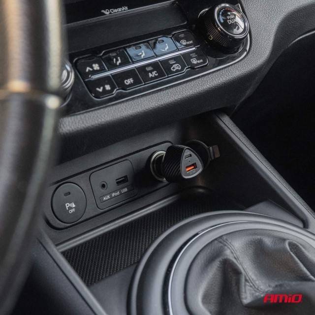 Incarcator auto QC+PD 38W USB-A + USB-C