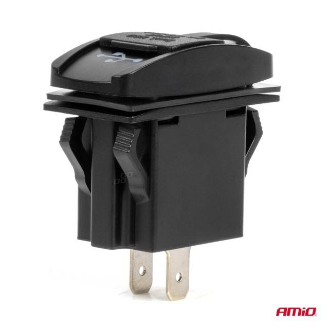 Incarcator de telefon rezistent la apa cu lumina de fundal LED ROSU 2xUSB 12/24V