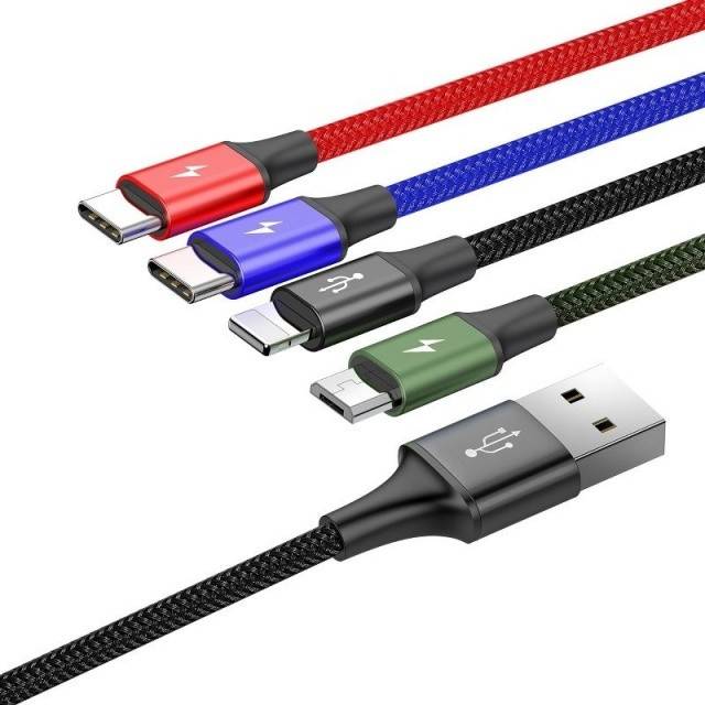 Incarcator USB Baseus Fast 4in1 Lightning / micro 3,5A 1.2m negru
