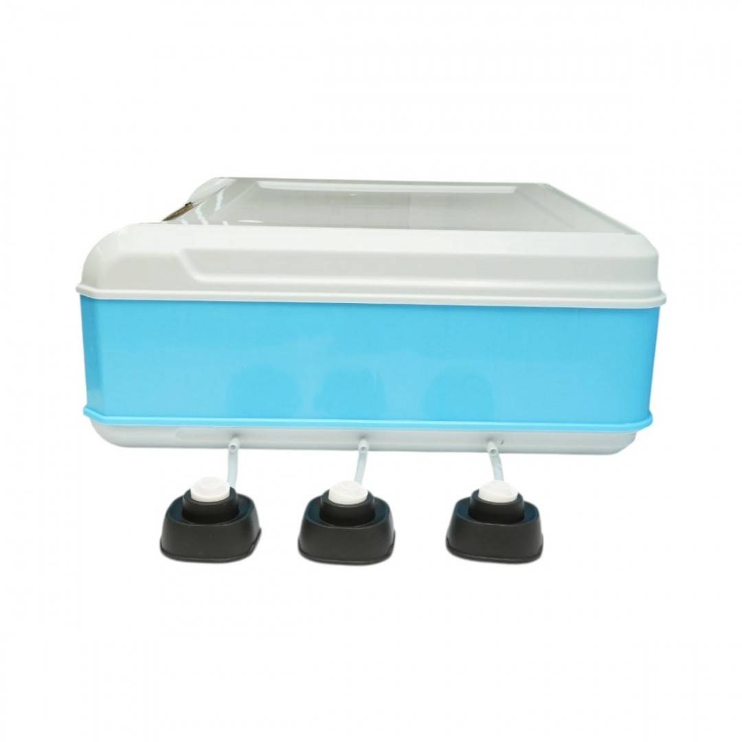 Incubator automat 100 oua 80W, 12V-220V, rotire automata, ovoscop LED, control temperatura, umiditate, afisaj digital, alarma