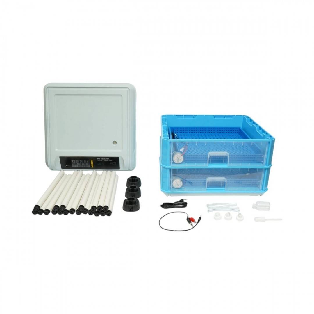 Incubator automat 128 oua 80W, 12V-220V, rotire automata, ovoscop LED, control temperatura, umiditate, afisaj digital, alarma