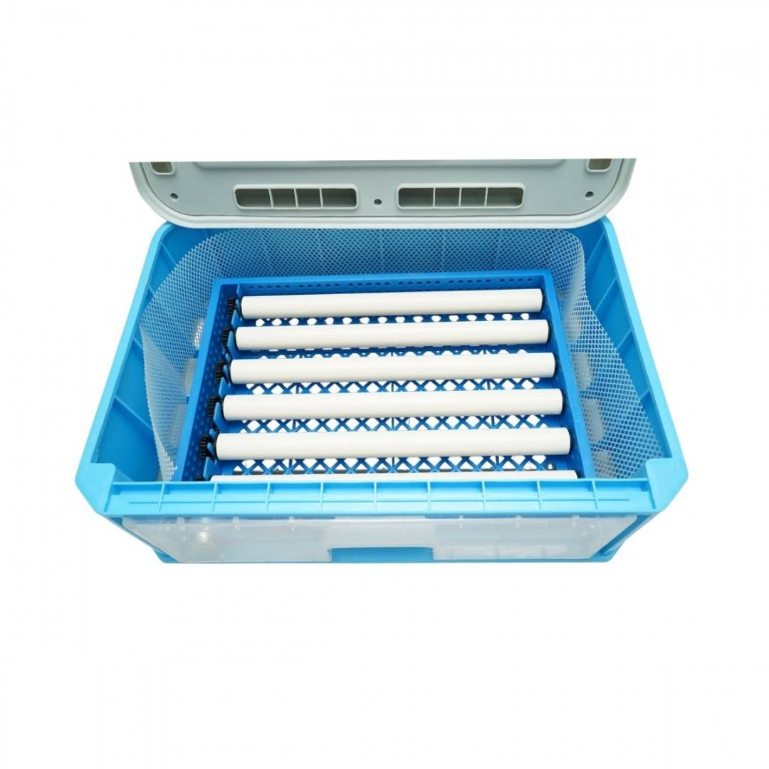 Incubator automat 24 oua 35W, 12V-220V, rotire automata, ovoscop LED, control temperatura, umiditate, afisaj digital, alarma