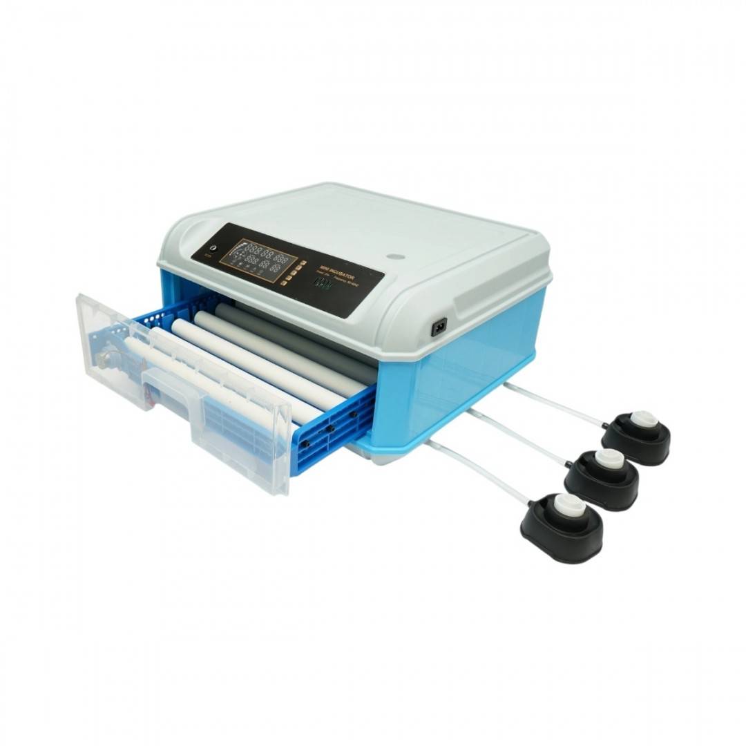 Incubator automat 36 oua 35W, 12V-220V, rotire automata, ovoscop LED, control temperatura, umiditate, afisaj digital, alarma