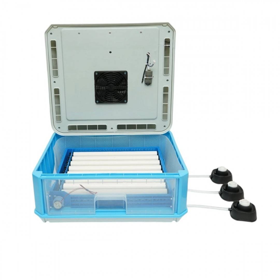 Incubator automat 36 oua 35W, 12V-220V, rotire automata, ovoscop LED, control temperatura, umiditate, afisaj digital, alarma