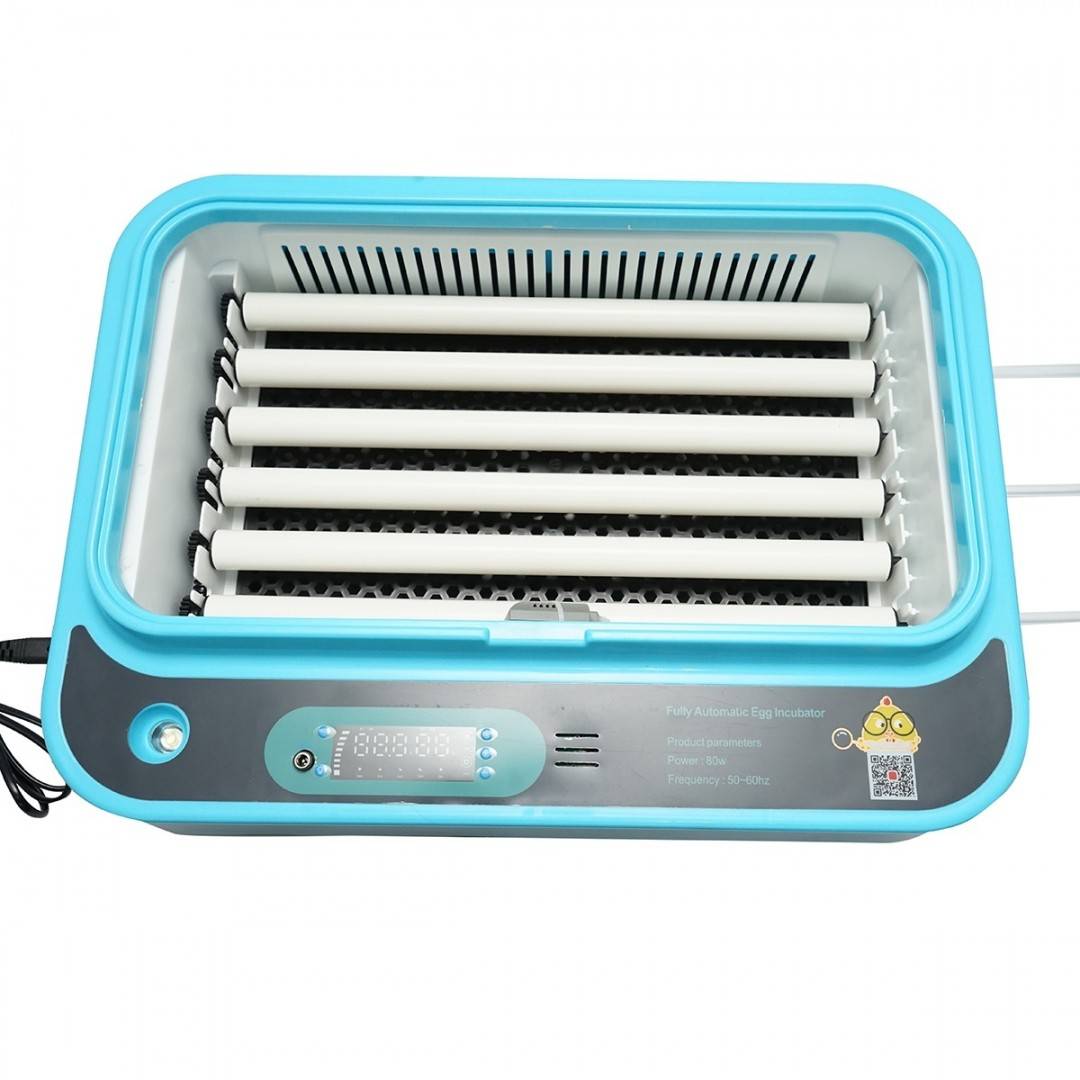 Incubator automat 36 oua 80W, 12V-220V, rotire automata, control temperatura, umiditate, afisaj digital