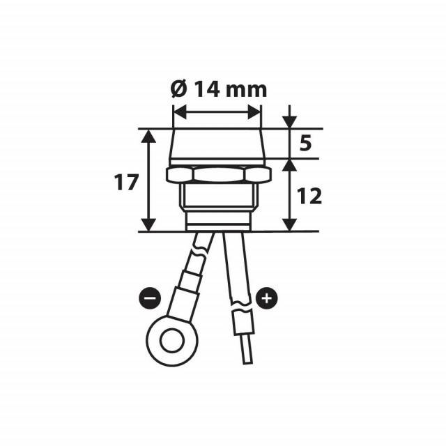 Indicator LED rosu 12/24V - 15A
