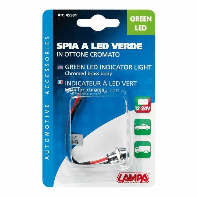 Indicator LED verde 12/24V - 15A