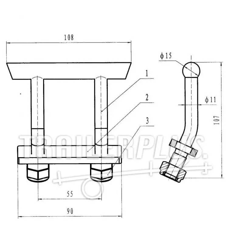 Inel ancorare podea 90 x 25 x 5,5