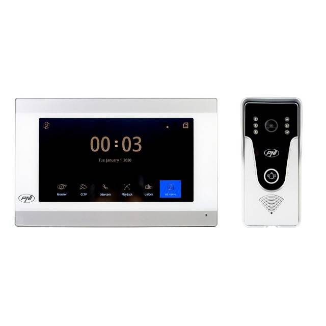 Interfon video inteligent PNI SafeHome PT750 WiFi HD, P2P, monitor interior, aplicatie dedicata Tuya Smart, integrare in scenarii si automatizari