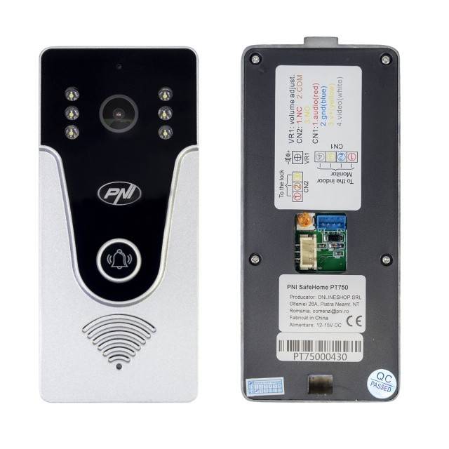 Interfon video inteligent PNI SafeHome PT750 WiFi HD, P2P, monitor interior, aplicatie dedicata Tuya Smart, integrare in scenarii si automatizari