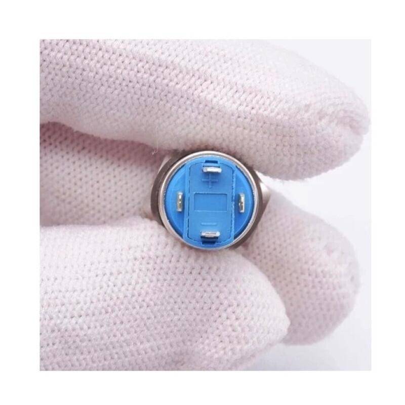 Intrerupator buton On-Off, fi12mm, aluminiu