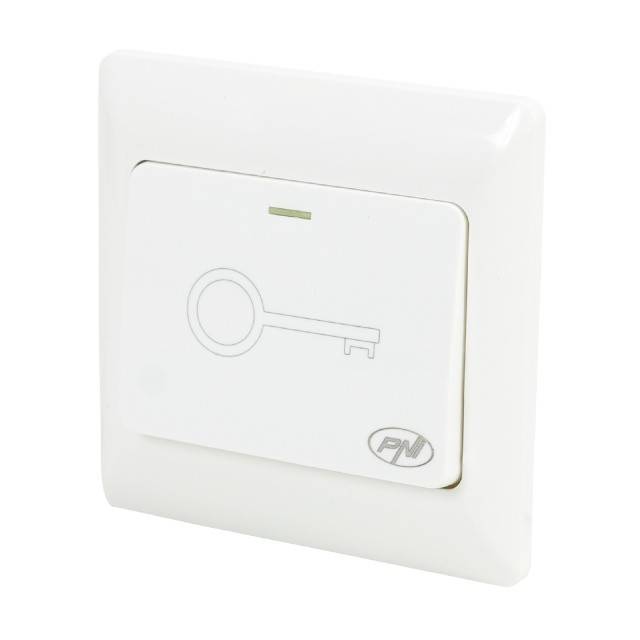 Intrerupator de acces incastrabil PNI PB101, contact iesire NO/COM, max. 36V 3A, alb