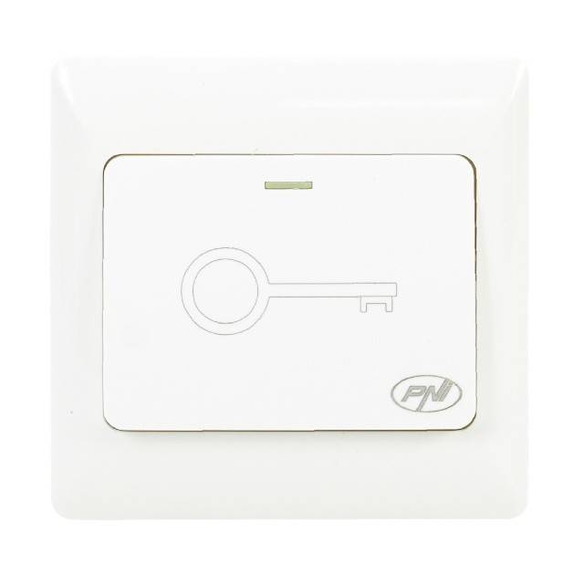 Intrerupator de acces incastrabil PNI PB101, contact iesire NO/COM, max. 36V 3A, alb