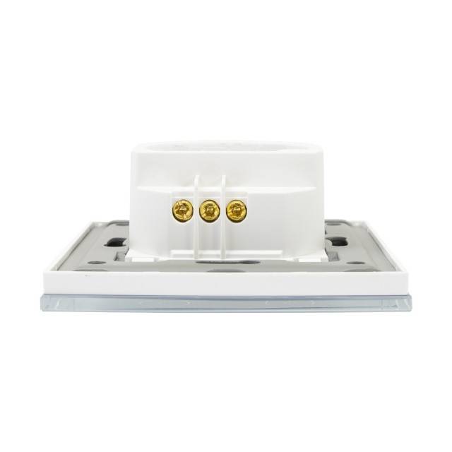 Intrerupator dublu cu touch si dimmer PNI SafeHome DIM202, 2X700W, Live Wire, fara nul, sticla