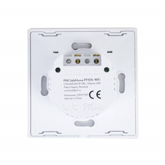 Intrerupator inteligent cu touch PNI SafeHome PT101L WiFi, 10A