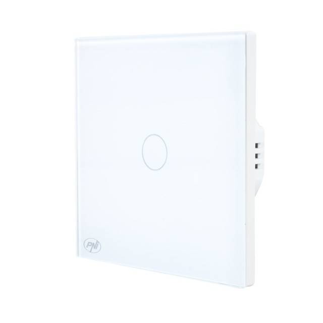 Intrerupator inteligent cu touch PNI SafeHome PT101L WiFi, 600W, control prin aplicatia Tuya Smart, compatibil cu Alexa si Google Assistant - Live