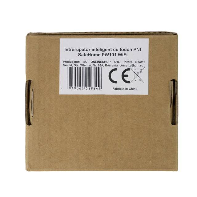 Intrerupator inteligent cu touch PNI SafeHome PW101 WiFi, 600W, control prin aplicatia Tuya Smart