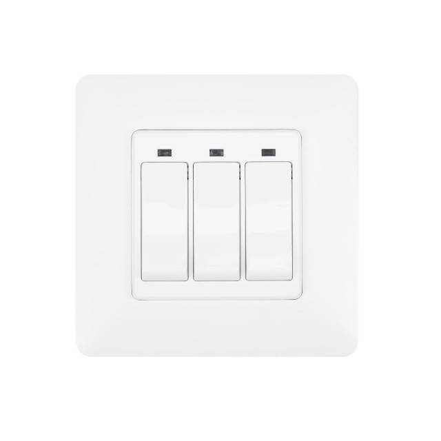 Intrerupator inteligent triplu PNI SmartHome WS323 pentru control lumini prin internet compatibil cu APP TuyaSmart