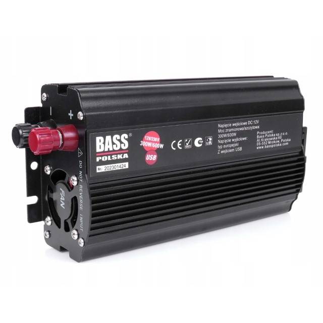 Invertor de tensiune PNI Bass BP-5009 alimentare 12V, iesire 230V, sinus pur, negru