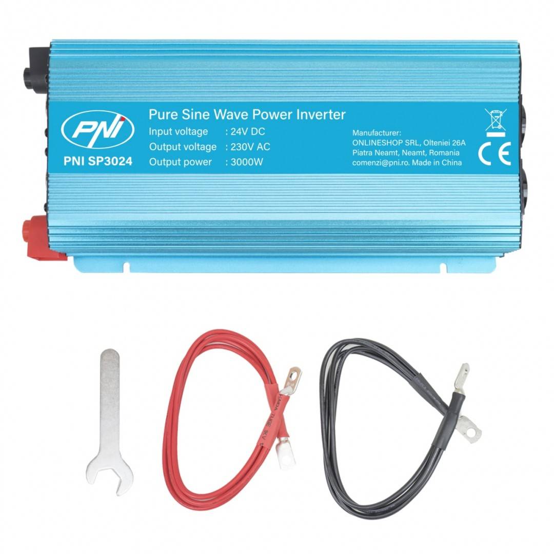 Invertor de tensiune PNI SP3024 alimentare 24V iesire 230V 3000W sinusoida pura