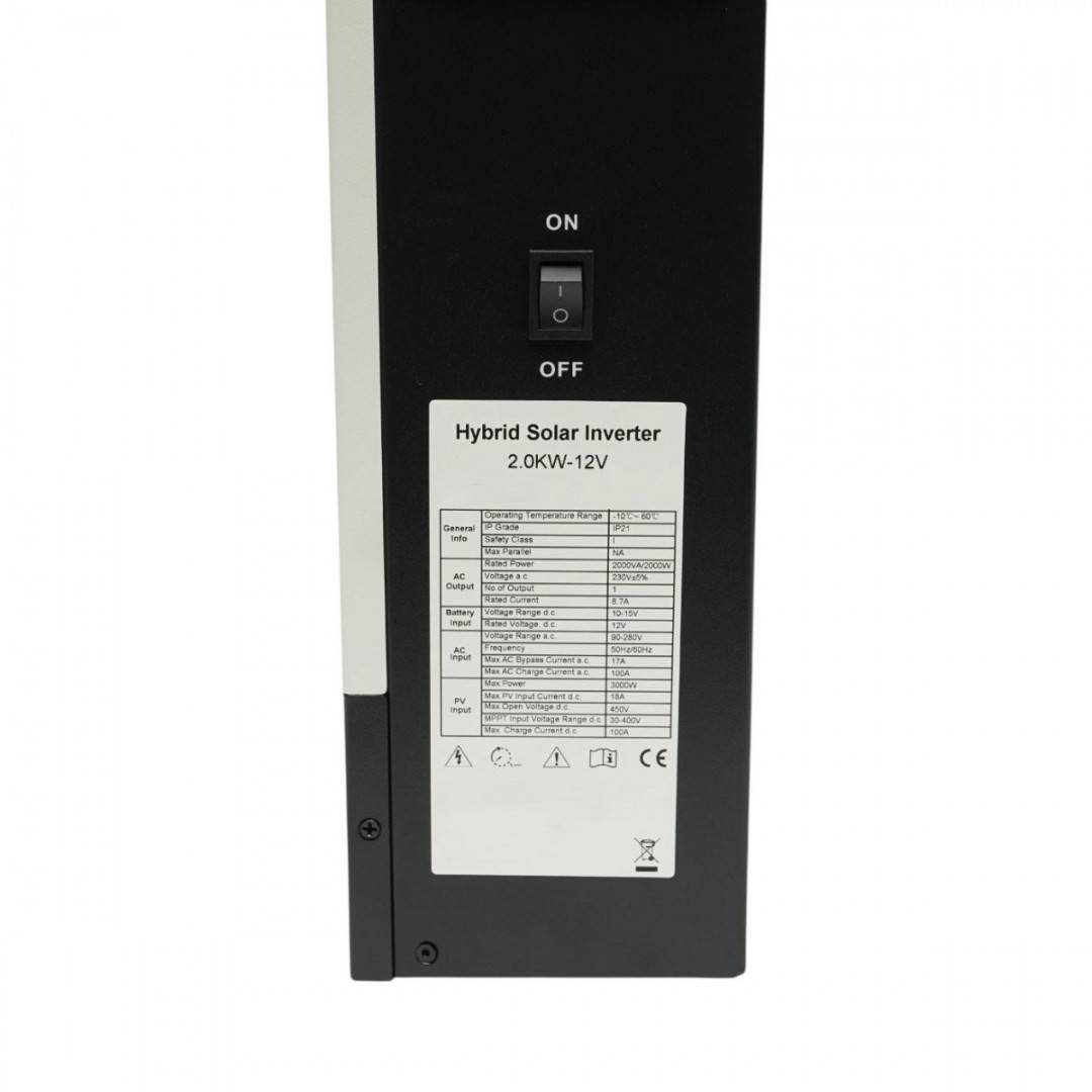 Invertor solar hibrid 2kW, 12V, MPPT 100A, monofazic OFF-GRID Bourget