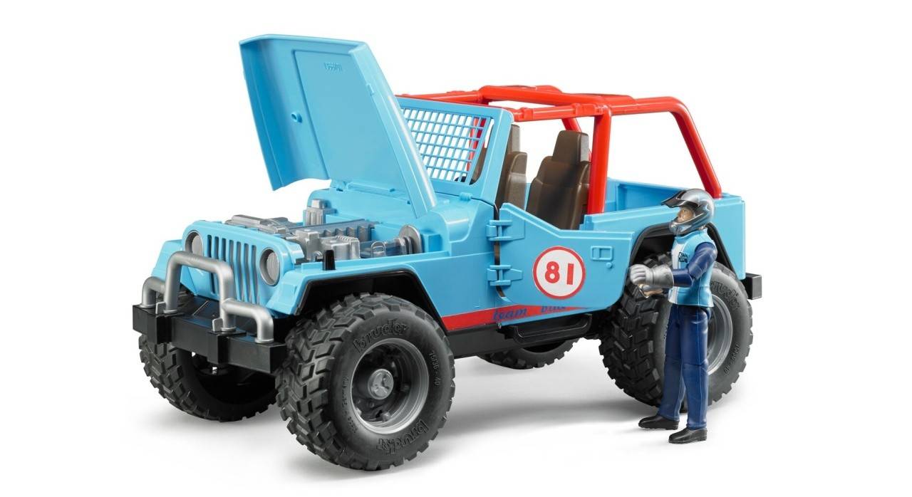 Jeep Cross Country de curse albastru + pilot - Bruder