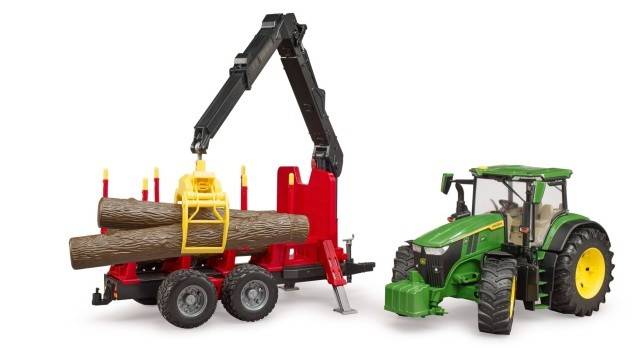 John Deere 7R 350 cu transportor de lemn - Bruder 3154