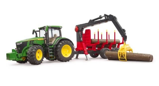 John Deere 7R 350 cu transportor de lemn - Bruder 3154