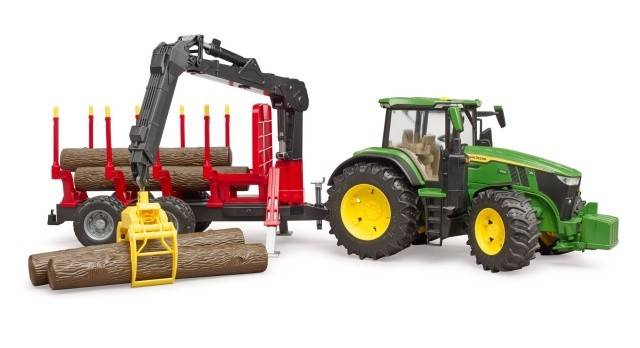 John Deere 7R 350 cu transportor de lemn - Bruder 3154