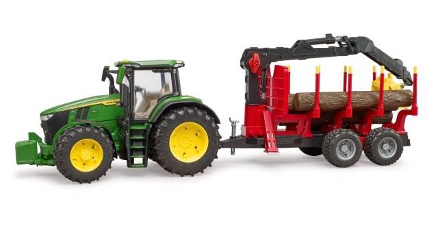John Deere 7R 350 cu transportor de lemn - Bruder 3154