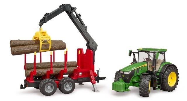 John Deere 7R 350 cu transportor de lemn - Bruder 3154
