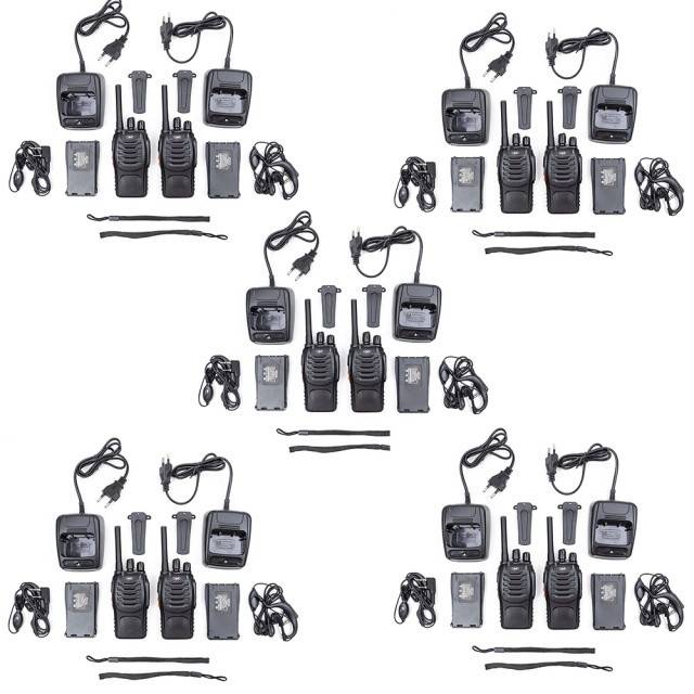 Kit 10 statii radio portabile PNI PMR R40 PRO acumulatori, incarcatoare si casti incluse