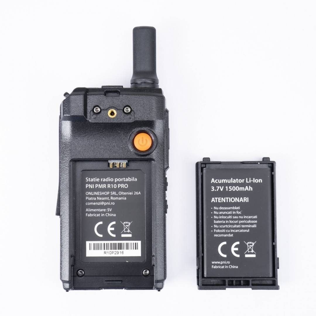 Kit 2 statii radio portabile PNI PMR R10 PRO, 446MHz, 0.5W, 16 canale programabile, 16 PMR si tonuri 50 CTCSS si 104 DCS, Monitor, Scan