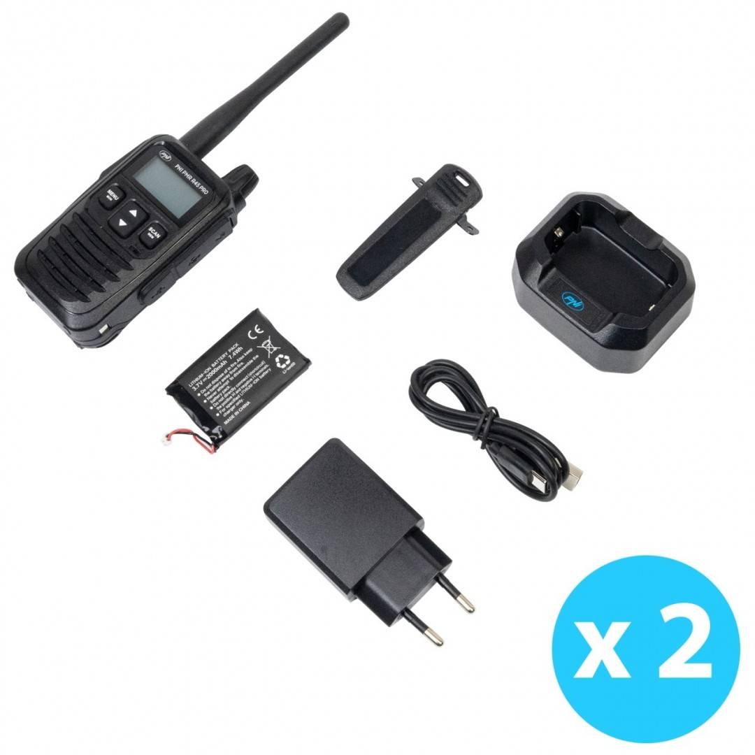 Kit 2 statii radio portabile PNI PMR R45 PRO 446MHz, 0.5W, 99CH programabile, 16 PMR, VOX, TOT, BCL, Scan, Roger Beep