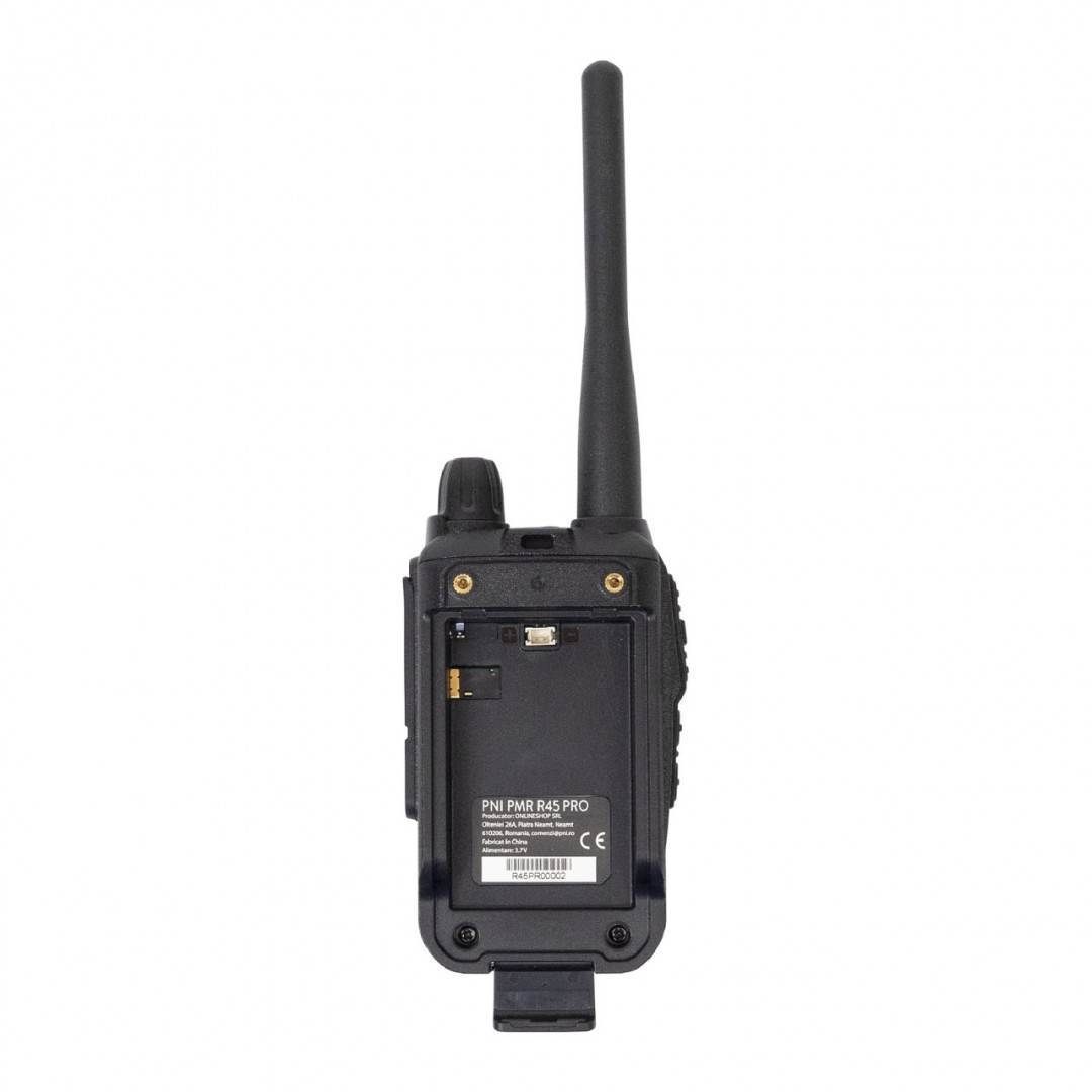 Kit 2 statii radio portabile PNI PMR R45 PRO 446MHz, 0.5W, 99CH programabile, 16 PMR, VOX, TOT, BCL, Scan, Roger Beep