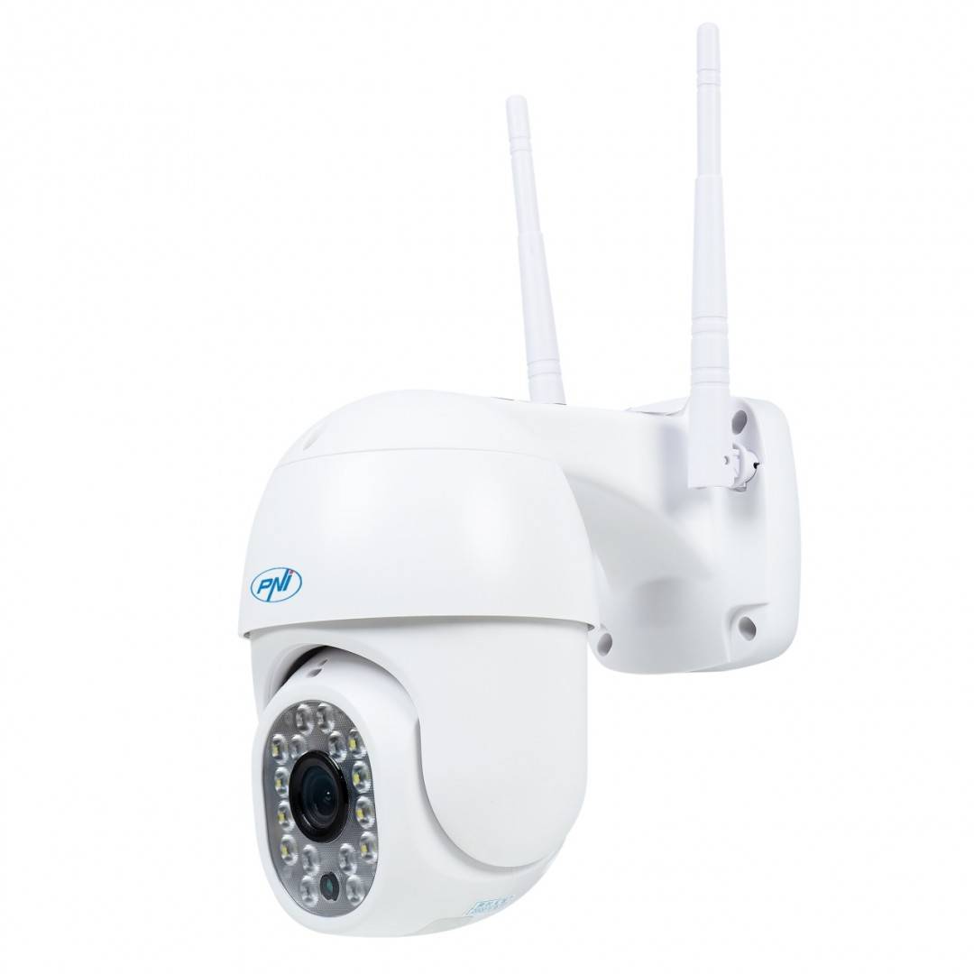 Kit 2bucati Camera supraveghere video wireless PNI IP440 WiFi PTZ, 4MP, zoom digital, slot micro SD, stand-alone, alarma detectie miscare, urmarire