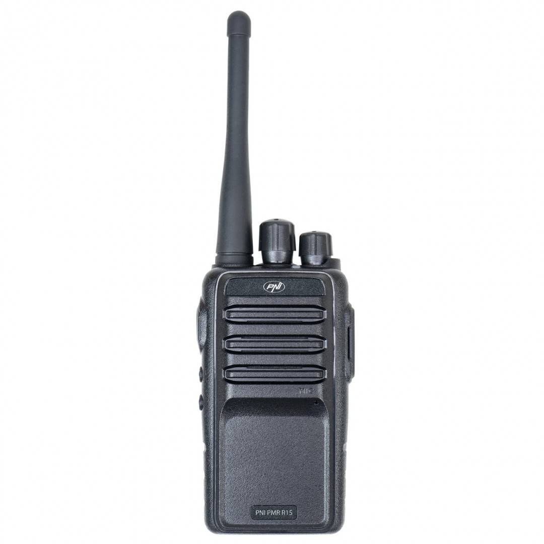 Kit 4 statii radio portabile PNI PMR R15 0.5W, 16 canale programabile, 16 PMR si tonuri 50 CTCSS si 104 DCS, ASQ, TOT, monitor, programabila,
