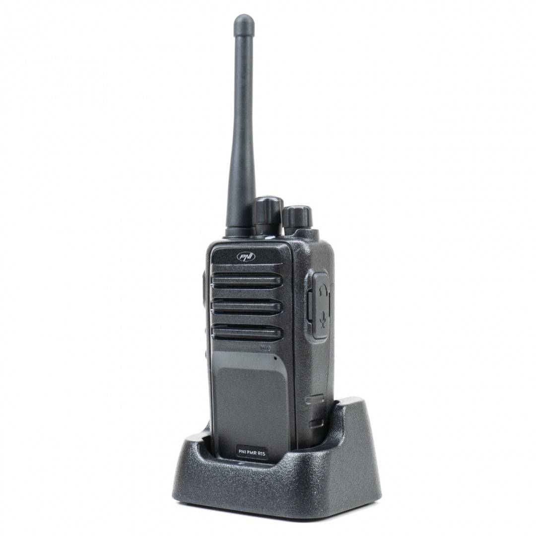 Kit 6 statii radio portabile PNI PMR R15 0.5W, 16 canale programabile, 16 PMR si tonuri 50 CTCSS si 104 DCS, ASQ, TOT, monitor, programabila,