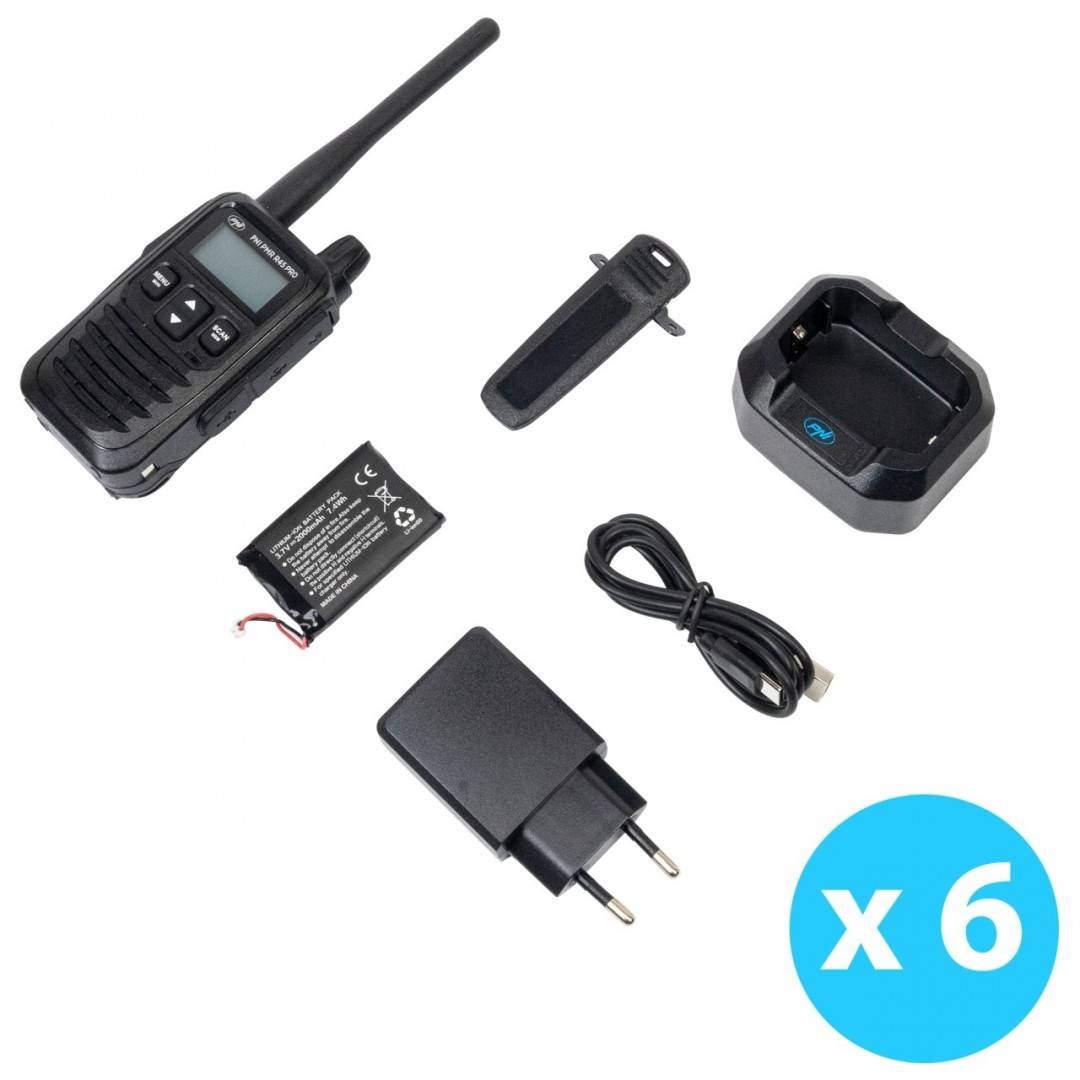Kit 6 statii radio portabile PNI PMR R45 PRO 446MHz, 0.5W, 99 canale programabile, 16 PMR si tonuri 38 CTCSS si 104 DCS, Squelch 5 niveluri, VOX,