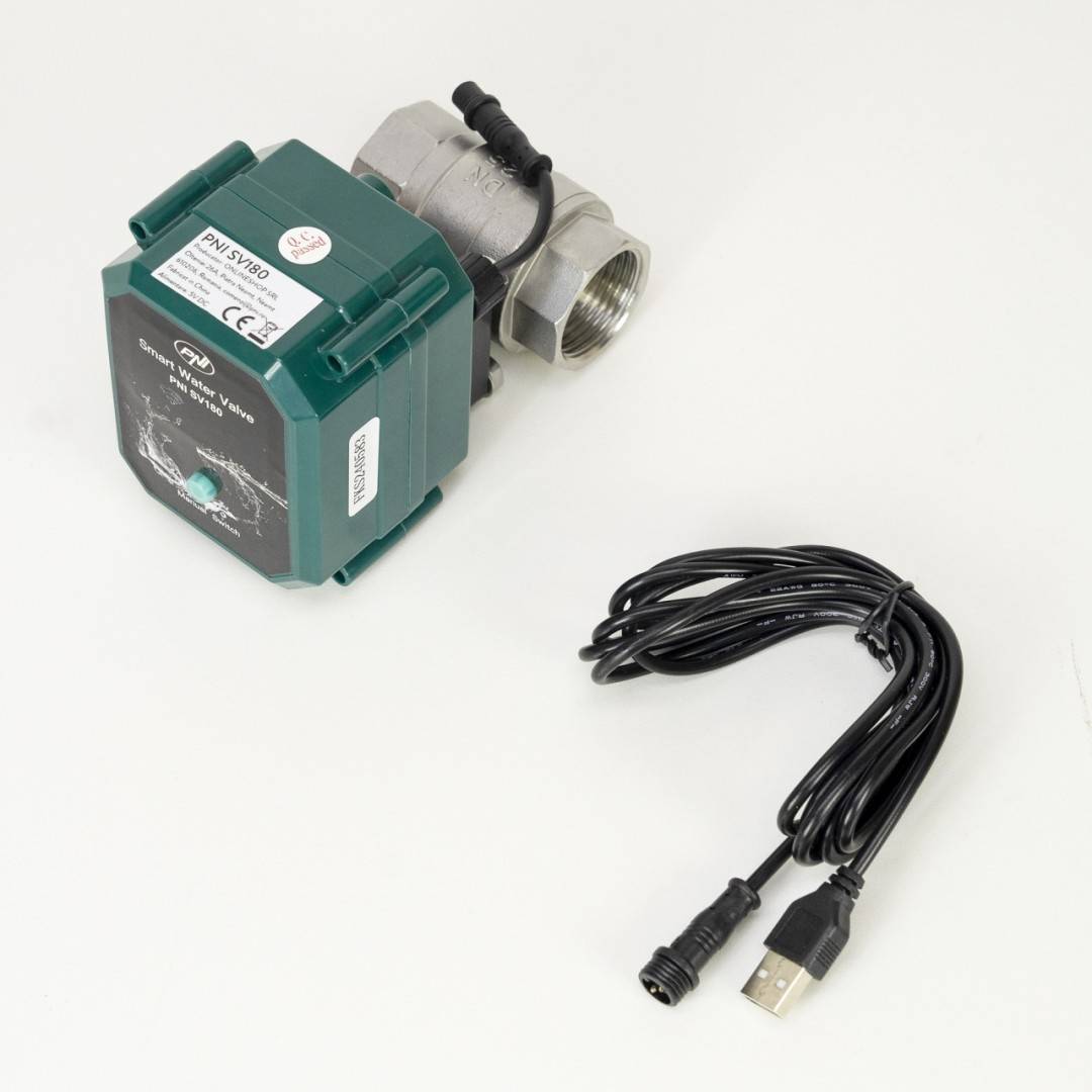Kit anti-inundatie Valva inteligenta pentru apa PNI SV180 conectivitate Wi-Fi + Detector inundatie inteligent PNI Safe House HS527