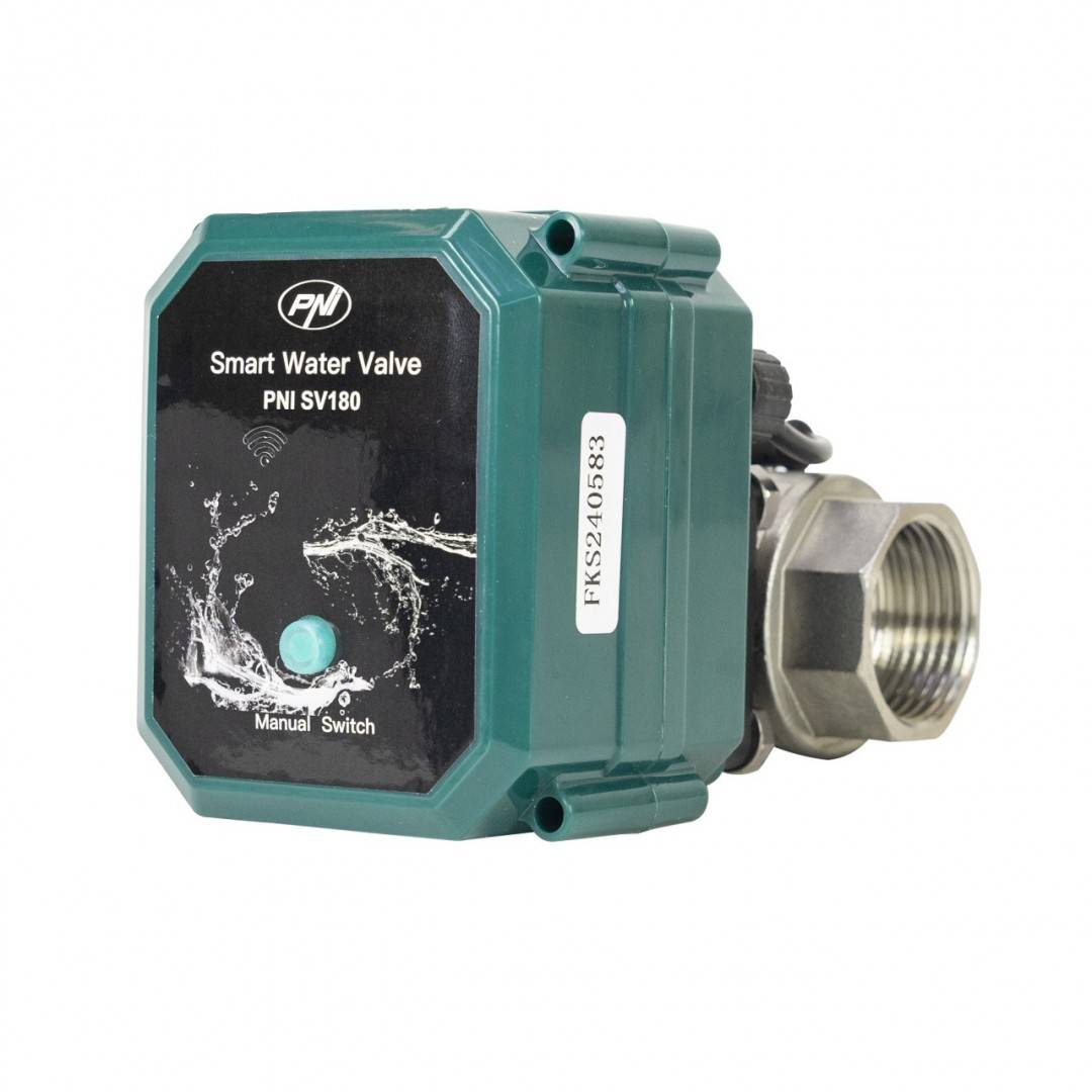 Kit anti-inundatie Valva inteligenta pentru apa PNI SV180 conectivitate Wi-Fi + Detector inundatie inteligent PNI Safe House HS527