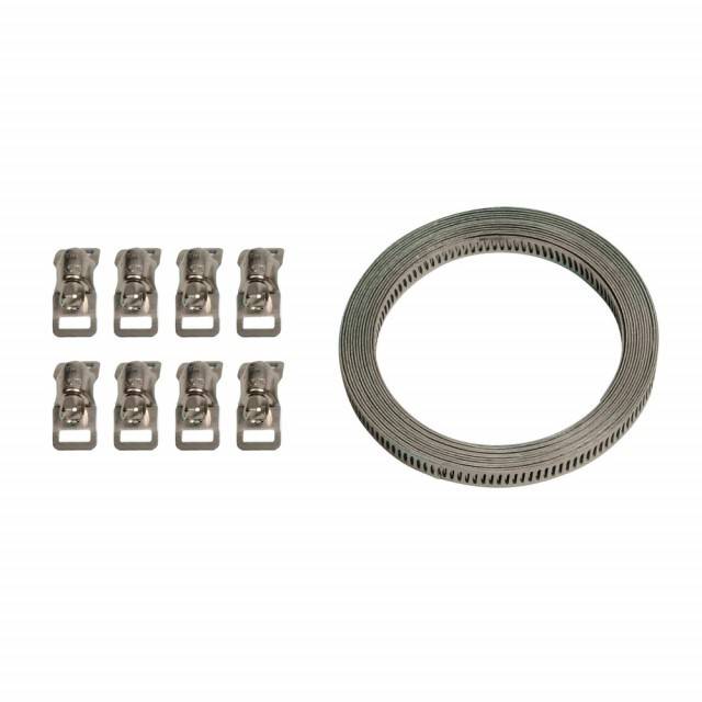 Kit banda de otel cu 8 cleme - 300 cm